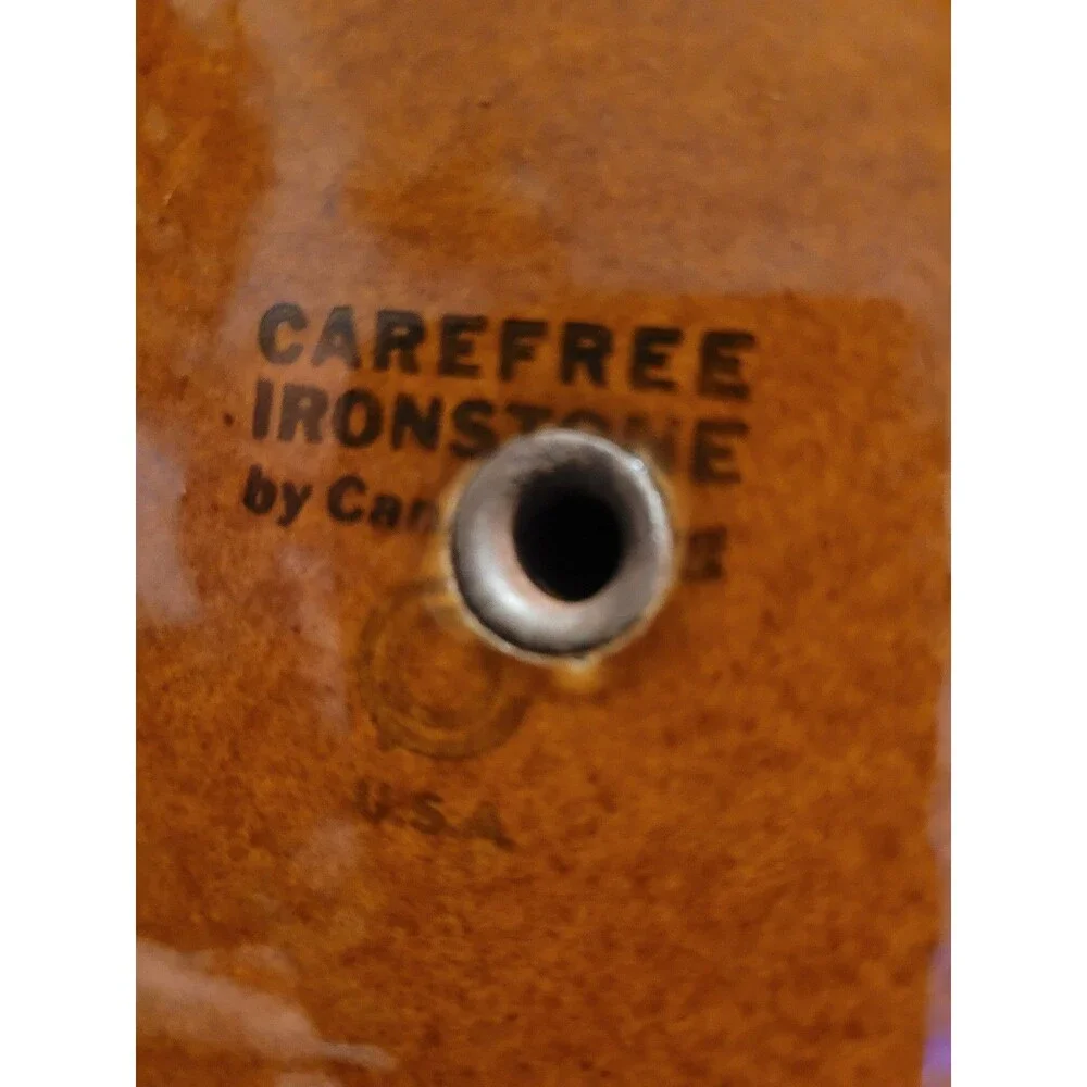 Carefree Ironstone by Canonsburg 3‑Tier Tidbit Tray – Brown Drip Vintage